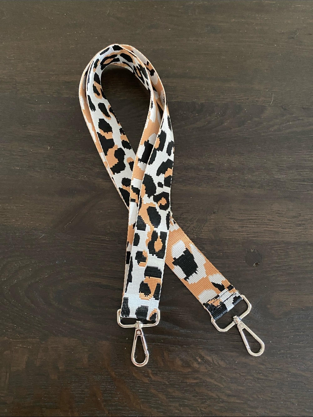 Leopard Print Crossbody/Bag Strap in Black, Brown, Cream